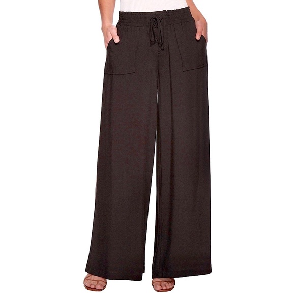 Chic wide-leg black pant - Picture 1 of 13